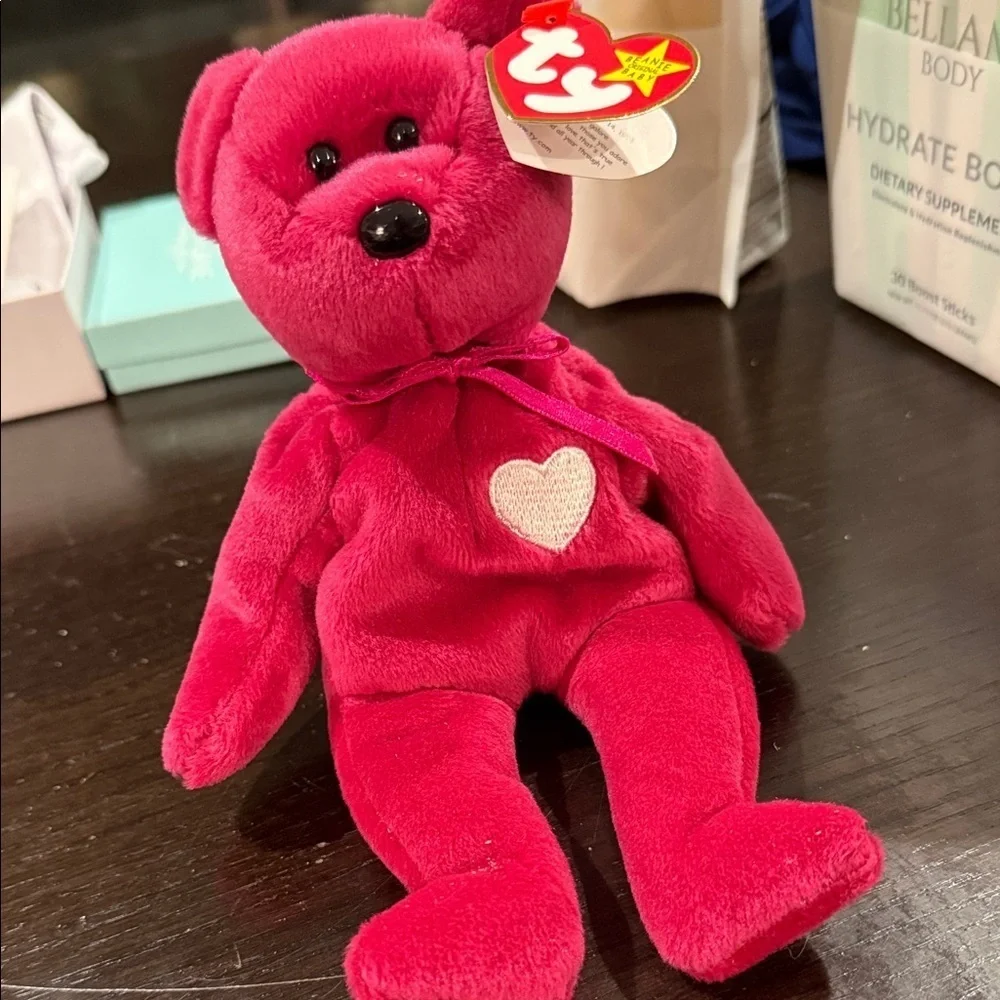 Ty Red Teddy Bear Plush Toy Beanie Baby Valentina toy collector